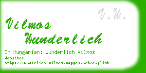 vilmos wunderlich business card